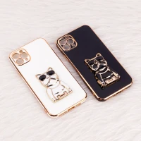 قاب براق My Case استند طرح سگ محافظ لنزدار iPhone 11 Pro Max