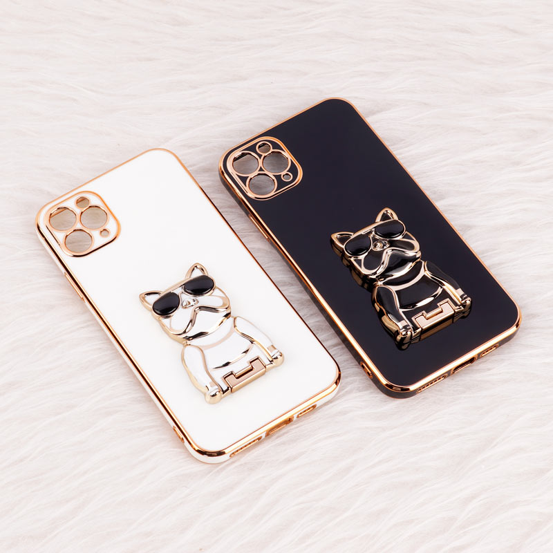 قاب براق My Case استند طرح سگ محافظ لنزدار iPhone 11 Pro Max