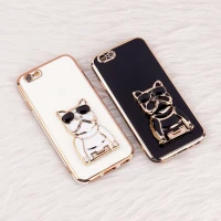 قاب براق My Case استند طرح سگ محافظ لنزدار iPhone 6 / 6s