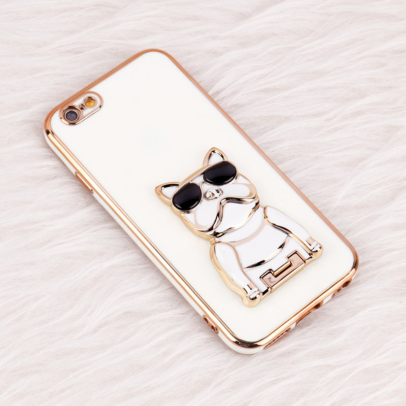 قاب براق My Case استند طرح سگ محافظ لنزدار iPhone 6 / 6s