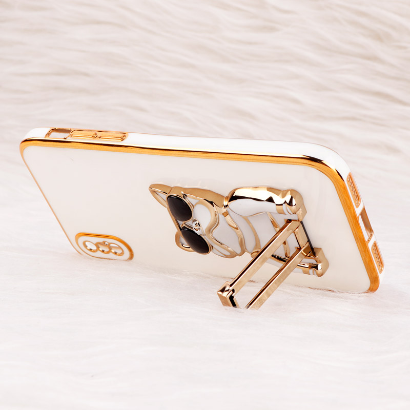 قاب براق My Case استند طرح سگ محافظ لنزدار iPhone X