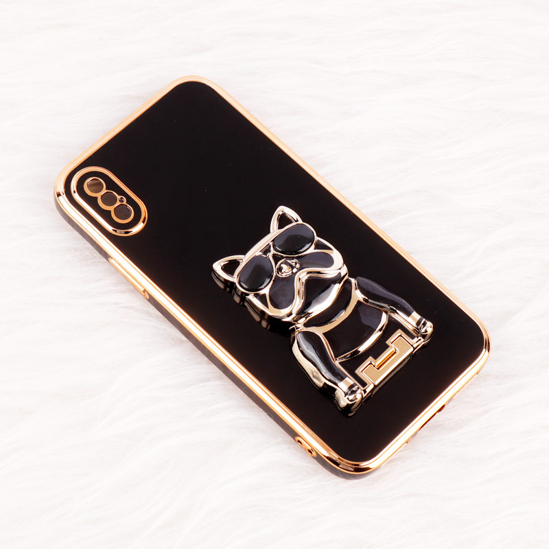قاب براق My Case استند طرح سگ محافظ لنزدار iPhone X