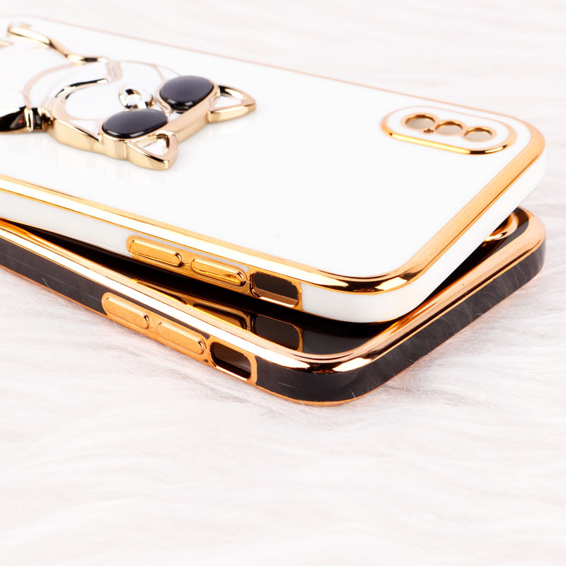 قاب براق My Case استند طرح سگ محافظ لنزدار iPhone X