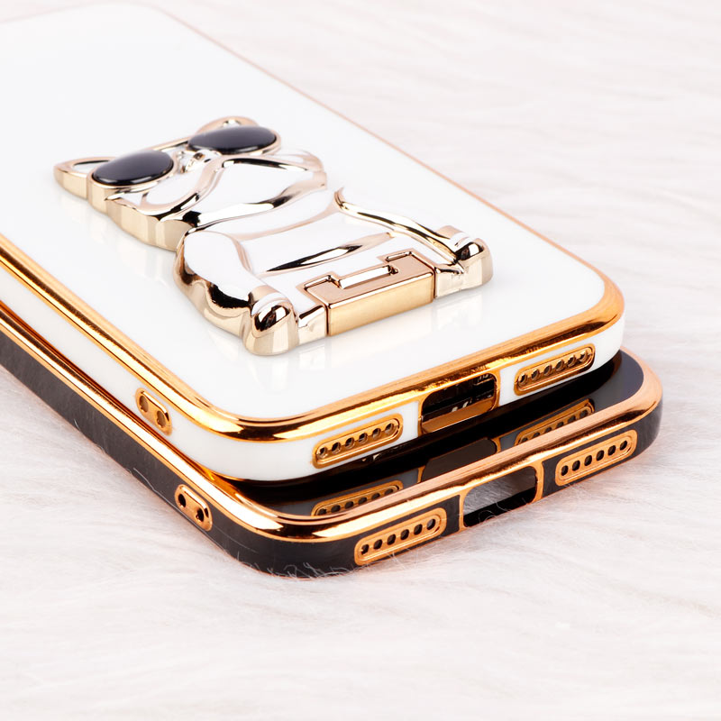 قاب براق My Case استند طرح سگ محافظ لنزدار iPhone X