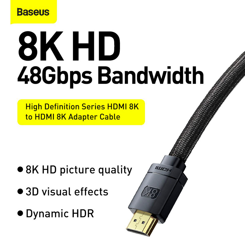 کابل Baseus High Definition Series CAKGQ-J01 HDMI V2.1 8K 1m
