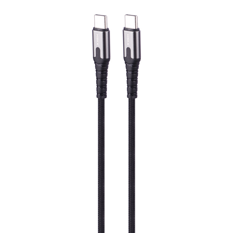 شارژر دیواری فست شارژ Hiska H-126 GaN 2Port QC3.0 PD 5A 65W + کابل تبدیل تایپ سی