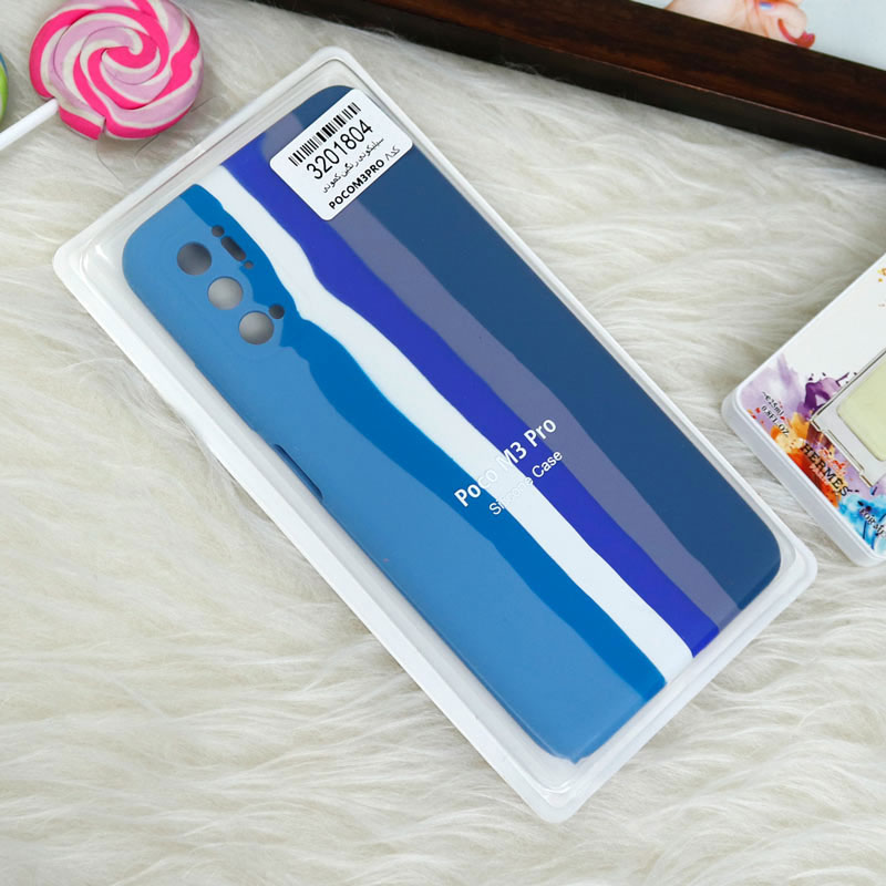 قاب سیلیکونی اورجینال رنگین کمانی محافظ لنزدار Xiaomi Poco M3 Pro