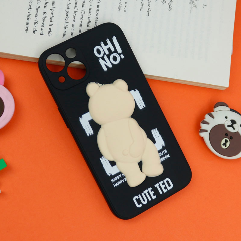 قاب سیلیکونی خرس TED محافظ لنزدار iPhone 13