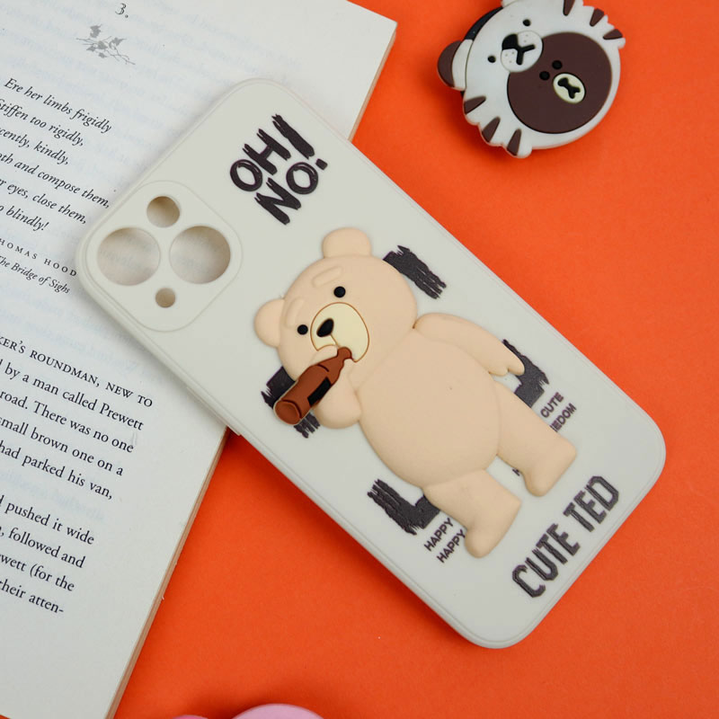 قاب سیلیکونی خرس TED محافظ لنزدار iPhone 13