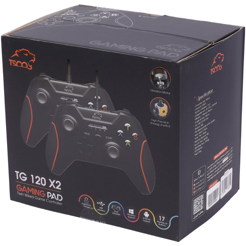 دسته بازی دوبل شوکدار تسکو TG 120 X2
