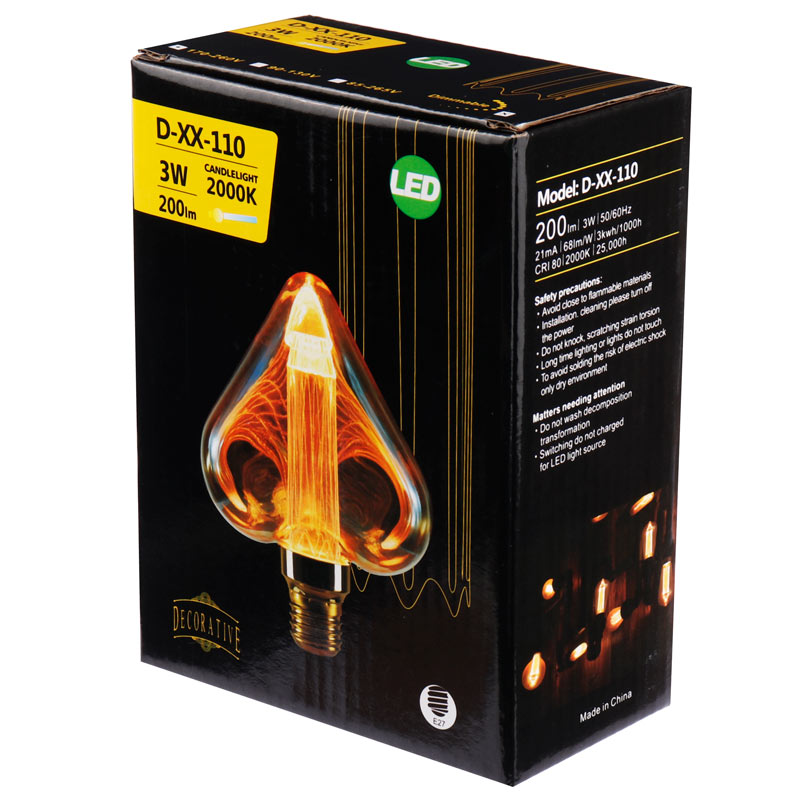 لامپ ادیسونی قلبی 3 وات D-XX-110 پایه E27