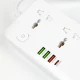 چند راهی ۵ خانه برق ارت دار هیسکا CH-5516 با کابل ۲ متری + شارژر USB و Type-C