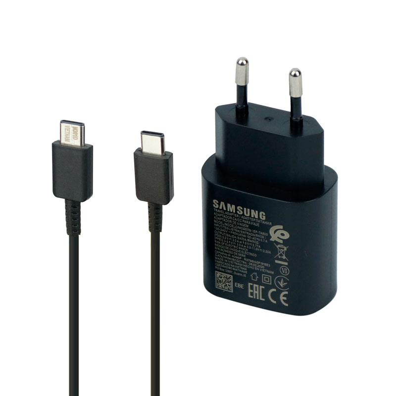 شارژر دیواری فست شارژ اصلی Samsung Note 10 EP-TA800 3A PD 25W + کابل تبدیل تایپ سی
