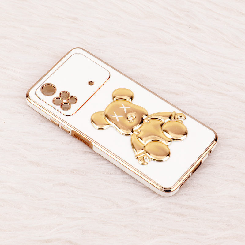 قاب گوشی poco m4 pro دخترانه محافظ لنزدار طرح خرس