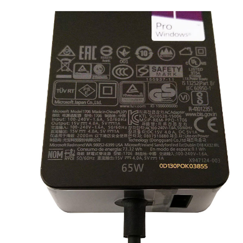 شارژر لپ تاپ 1706 Microsoft Surface Pro 3/Pro 4/Pro 4/ Pro6 15V 4A