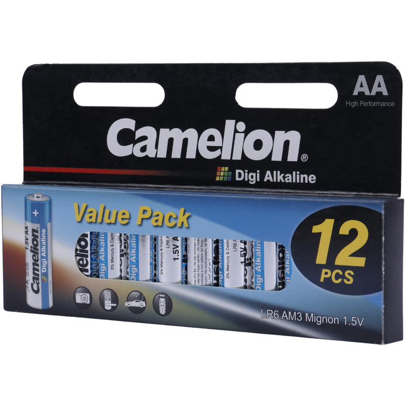 باتری قلمی Camelion Digi Alkaline LR6 AM3 1.5V AA بسته 12 عددی