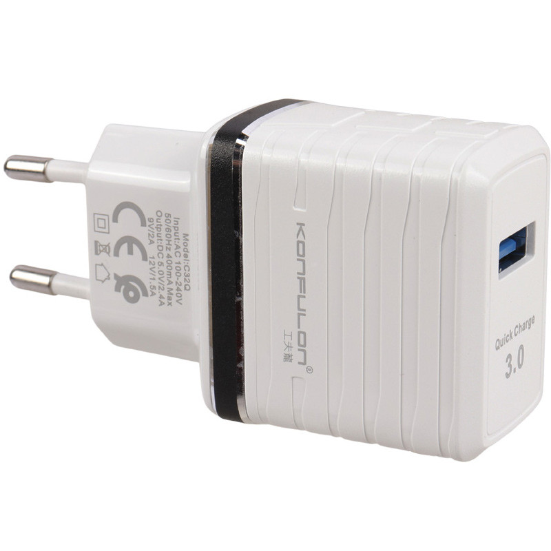 کلگی فست شارژ Konfulon C32Q 2.4A QC3.0 PD 18W