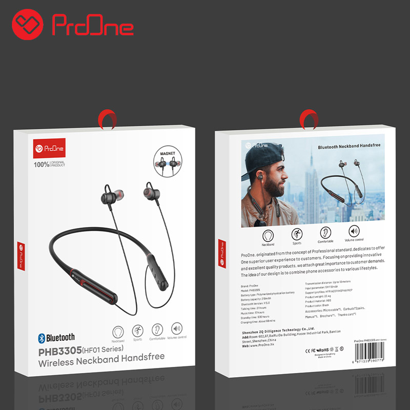 هندزفری بلوتوث دورگردنی ProOne PHB-3305 HF01