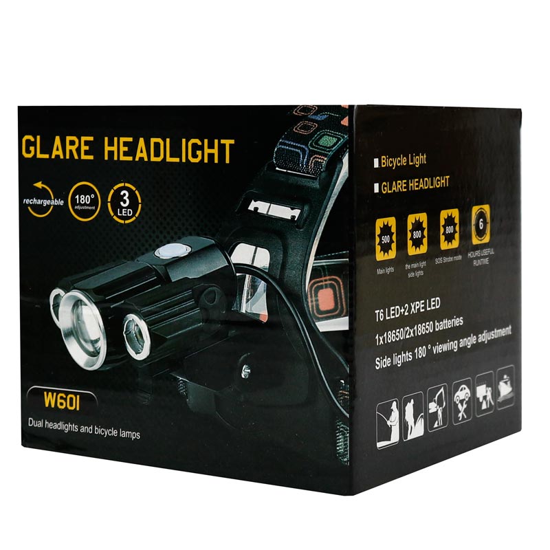 چراغ قوه پیشانی هدلایت ۴ حالته شارژی Glare W603