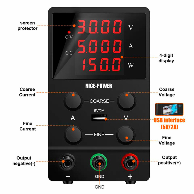 منبع تغذیه دیجیتال Nice-Power SPS-305 30V 5A