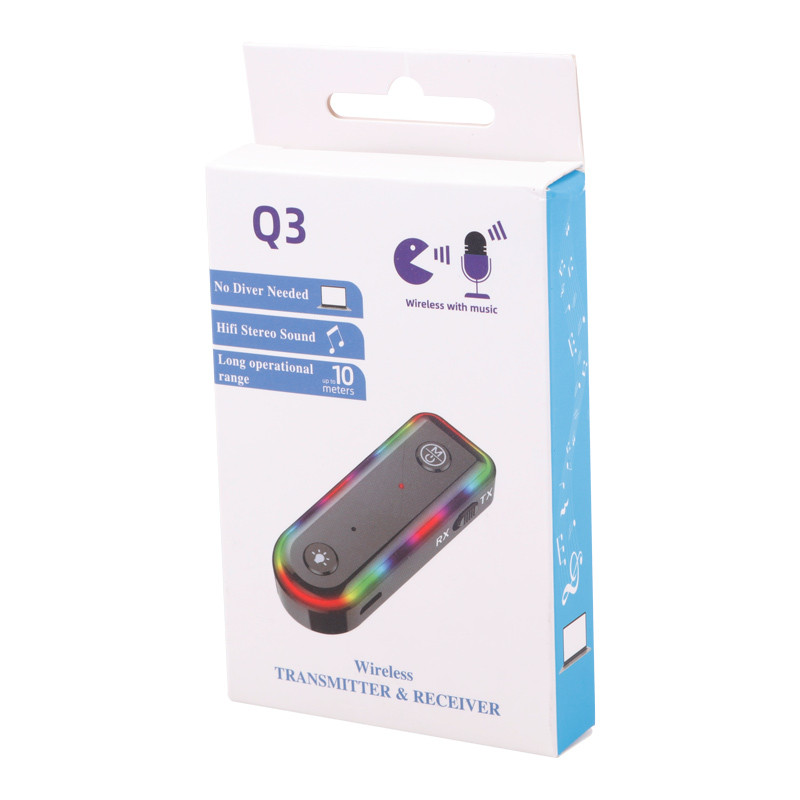 دانگل بلوتوث خودرو شارژی Q3 RGB AUX