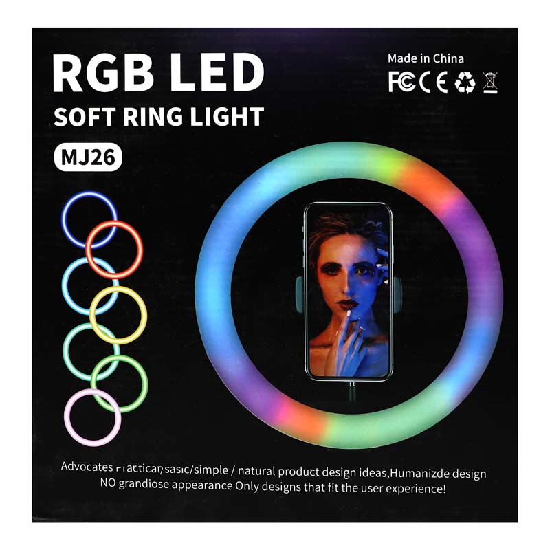 رینگ لایت پایه دار MJ26 Soft Ring Light RGB LED