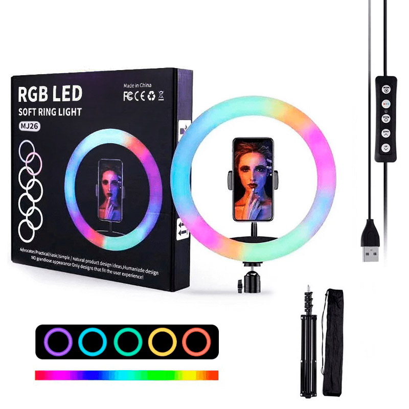 رینگ لایت پایه دار MJ26 Soft Ring Light RGB LED