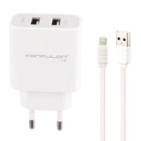 شارژر دیواری Konfulon C18 2Port 2.1A 10.5W + کابل آیفونی
