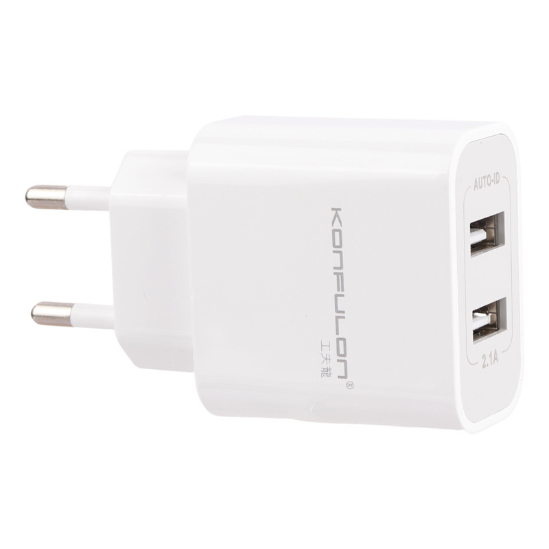 شارژر دیواری Konfulon C18 2Port 2.1A 10.5W + کابل آیفونی