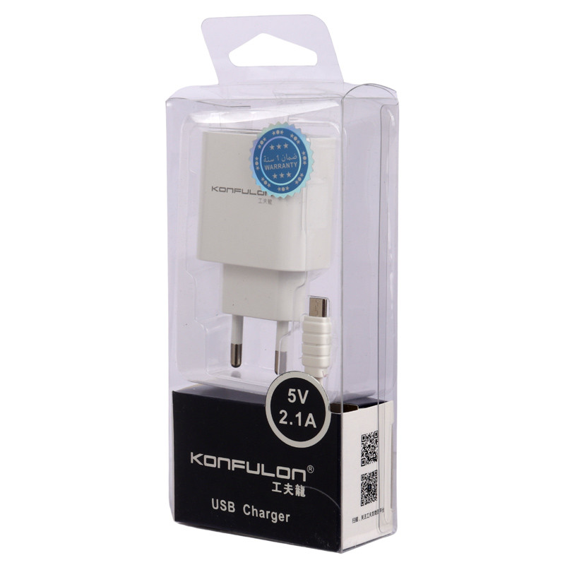 شارژر دیواری Konfulon C18 2Port 2.1A 10.5W + کابل میکرو یو اس بی