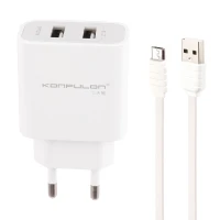 شارژر دیواری Konfulon C18 2Port 2.1A 10.5W + کابل میکرو یو اس بی