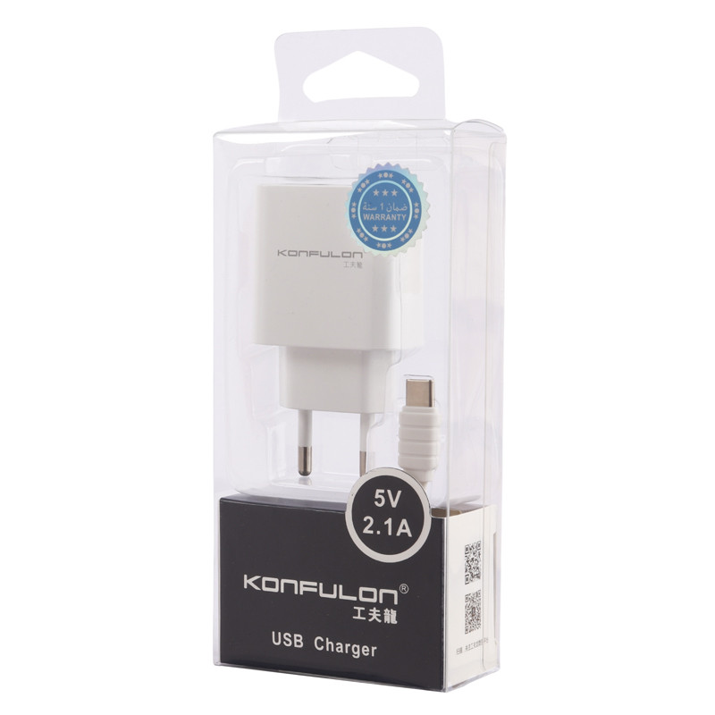 شارژر دیواری Konfulon C18 2Port 2.1A 10.5W + کابل تایپ سی