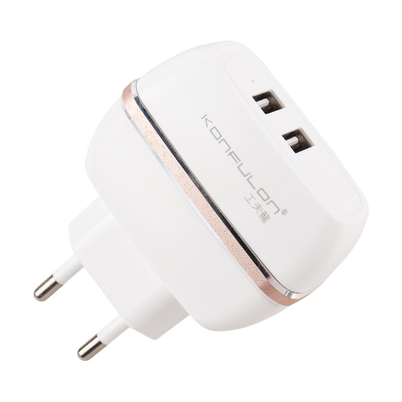 شارژر دیواری Konfulon C23 2Port 2.4A 12W + کابل آیفونی
