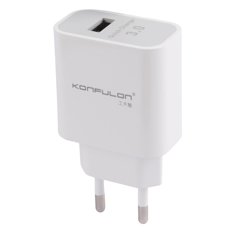 شارژر دیواری فست شارژ Konfulon C27 2.4A QC3.0 PD 18W + کابل آیفونی