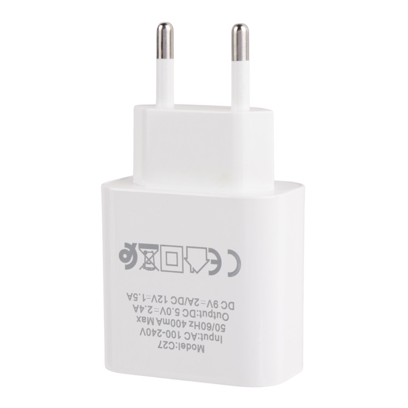 شارژر دیواری فست شارژ Konfulon C27 2.4A QC3.0 PD 18W + کابل آیفونی