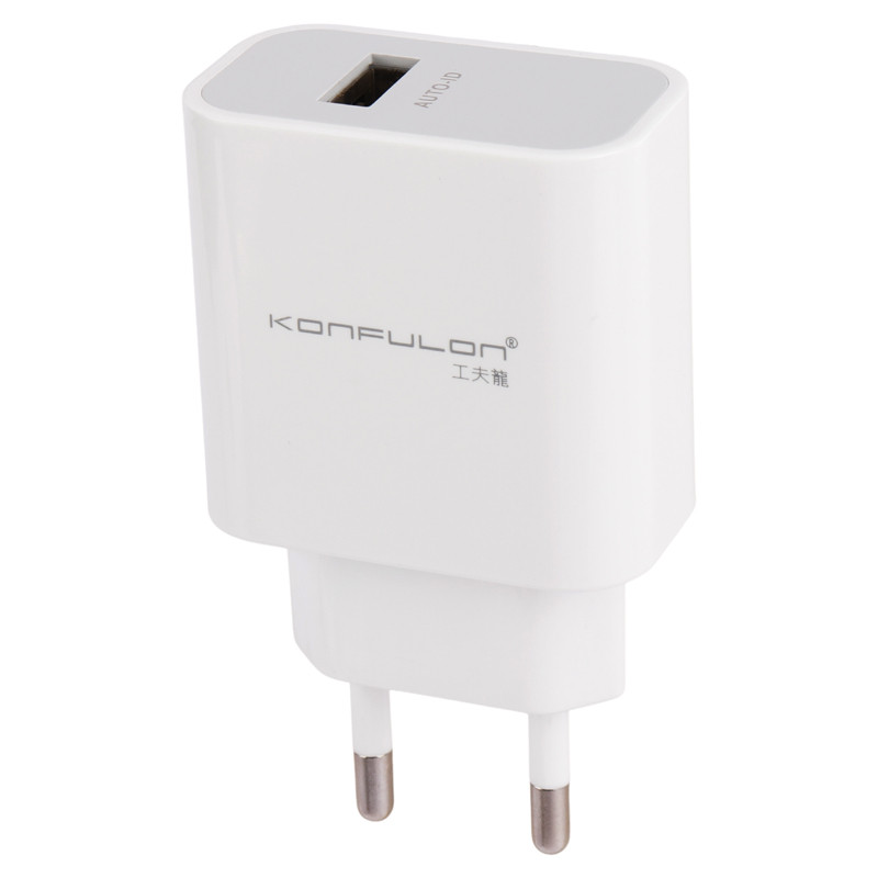 شارژر دیواری فست شارژ Konfulon C27A 3A 15W + کابل آیفونی