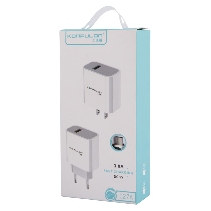 شارژر دیواری فست شارژ Konfulon C27A 3A 15W + کابل تایپ سی