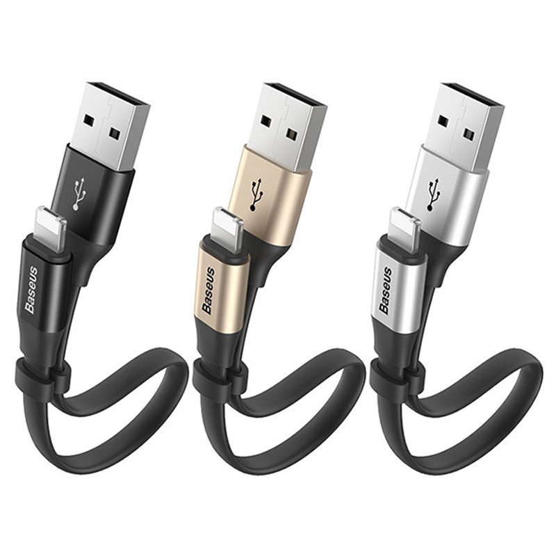 کابل کوتاه دوکاره میکرو یو اس بی و آیفونی Baseus CALMBJ 23cm 2A