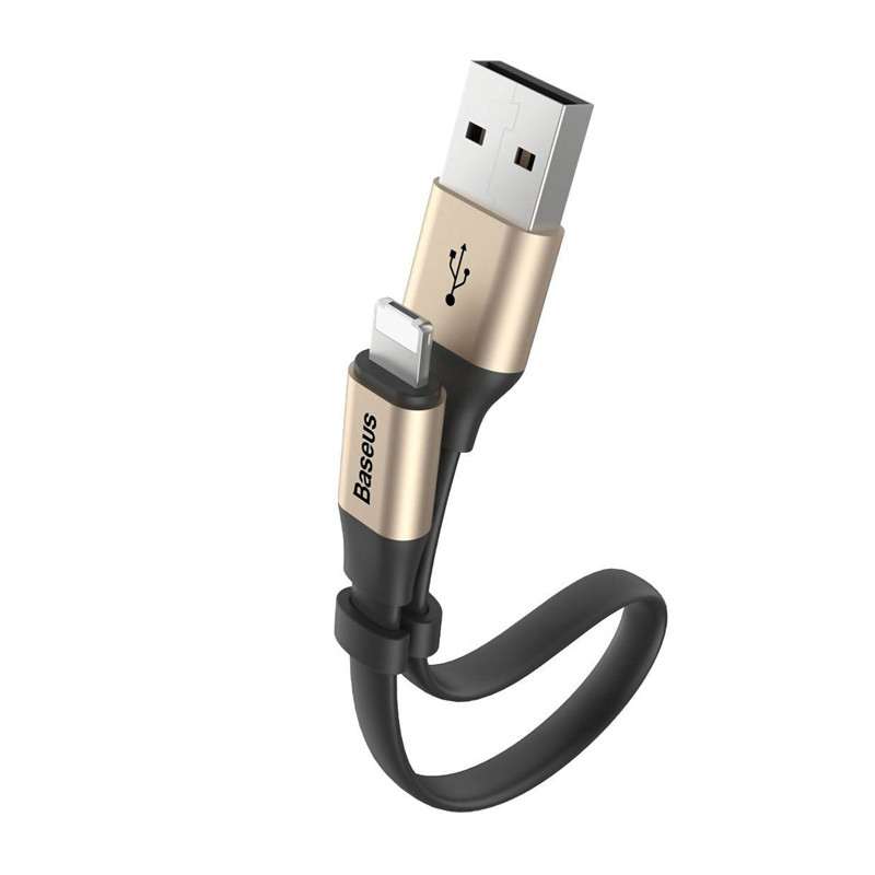 کابل کوتاه دوکاره میکرو یو اس بی و آیفونی Baseus CALMBJ 23cm 2A