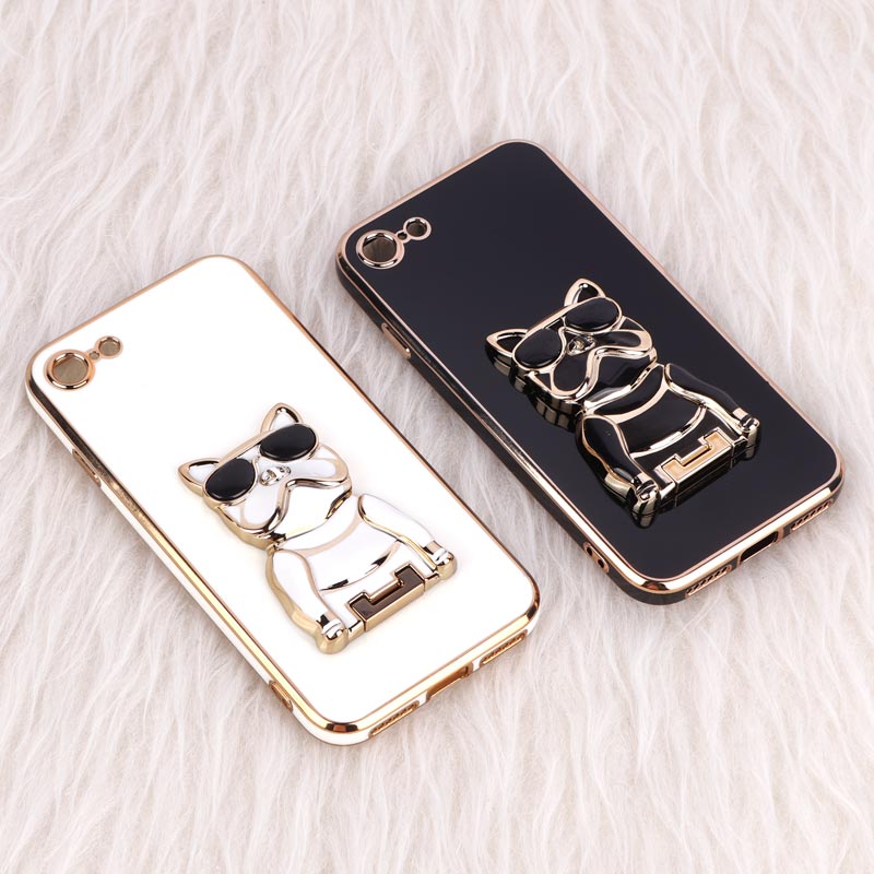 قاب براق My Case استند طرح سگ محافظ لنزدار iPhone 7 / 8 / SE 2020