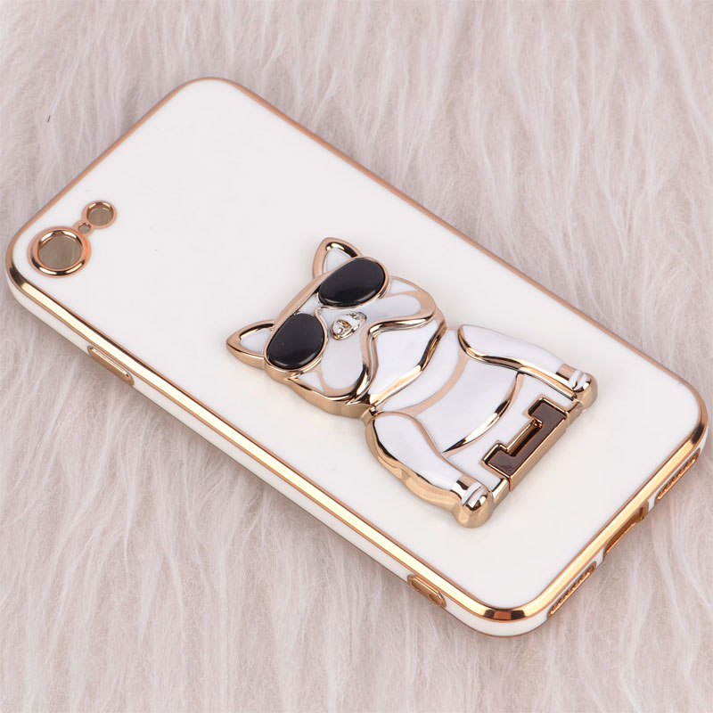 قاب براق My Case استند طرح سگ محافظ لنزدار iPhone 7 / 8 / SE 2020