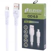 کابل تایپ سی فست شارژ Eleven TC2 6A 120W 1m