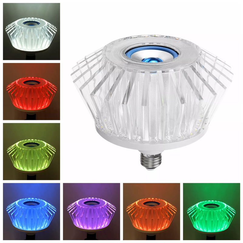 لامپ LED اسپیکر دار بلوتوثی Crystal Light ۲۴W E27 + ریموت کنترل