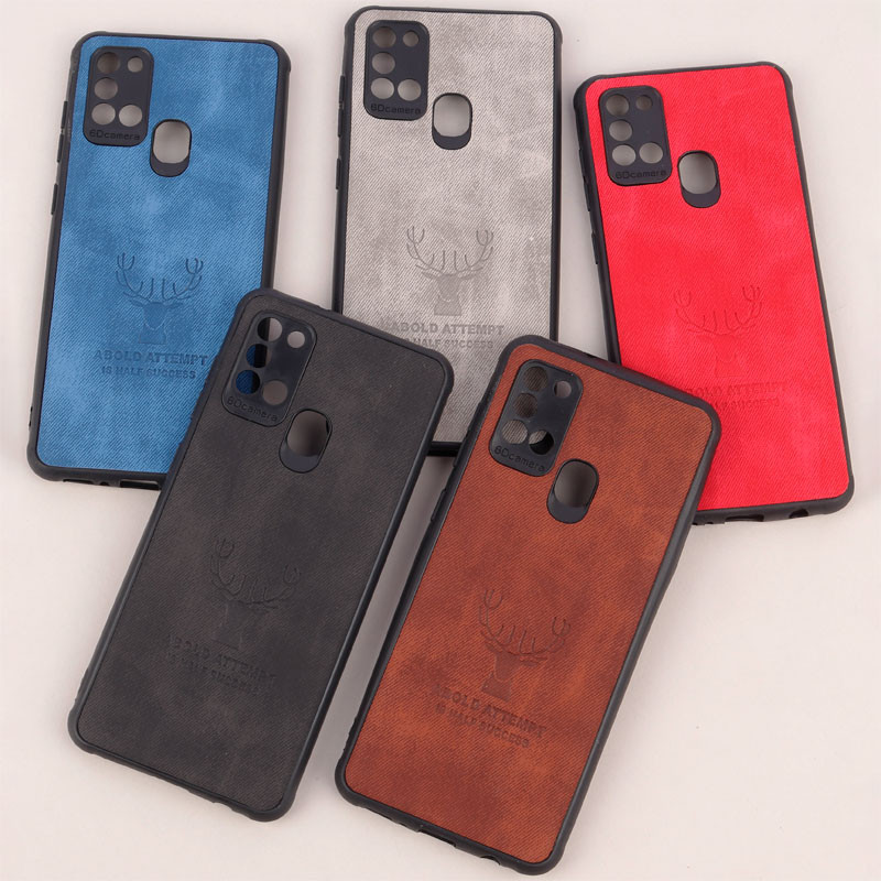 قاب چرمی محافظ لنزدار طرح گوزن Samsung Galaxy A21s