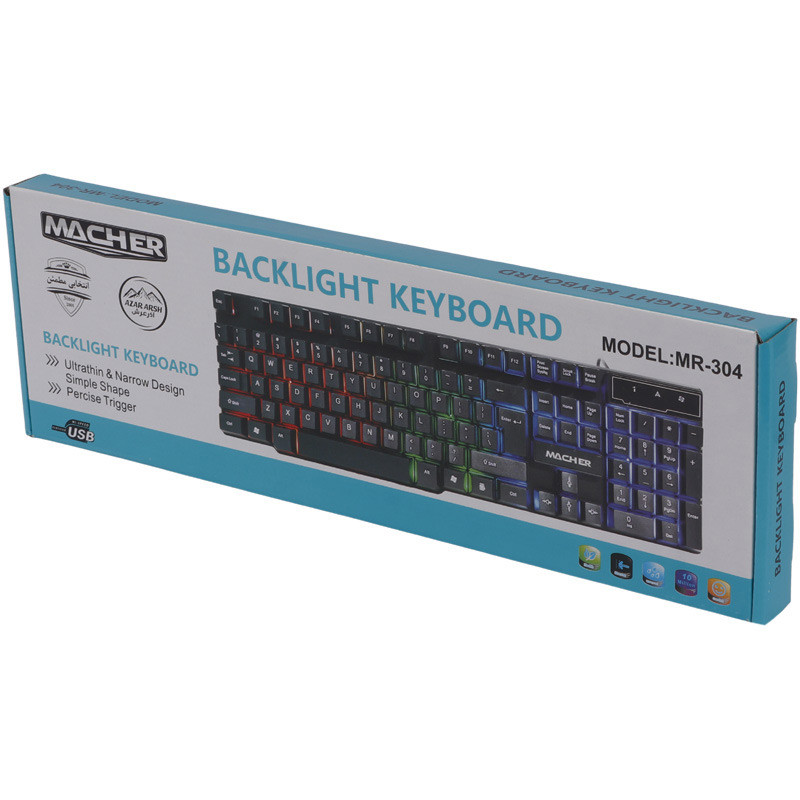کیبورد گیمینگ مچر MR-304 RGB