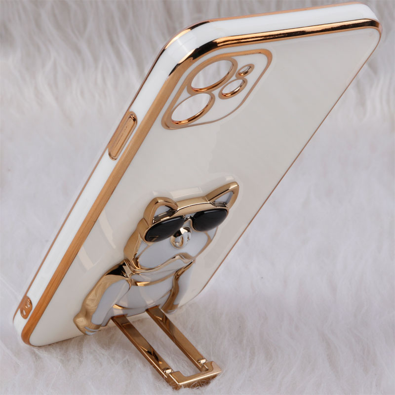 قاب براق My Case استند طرح سگ محافظ لنزدار iPhone 11