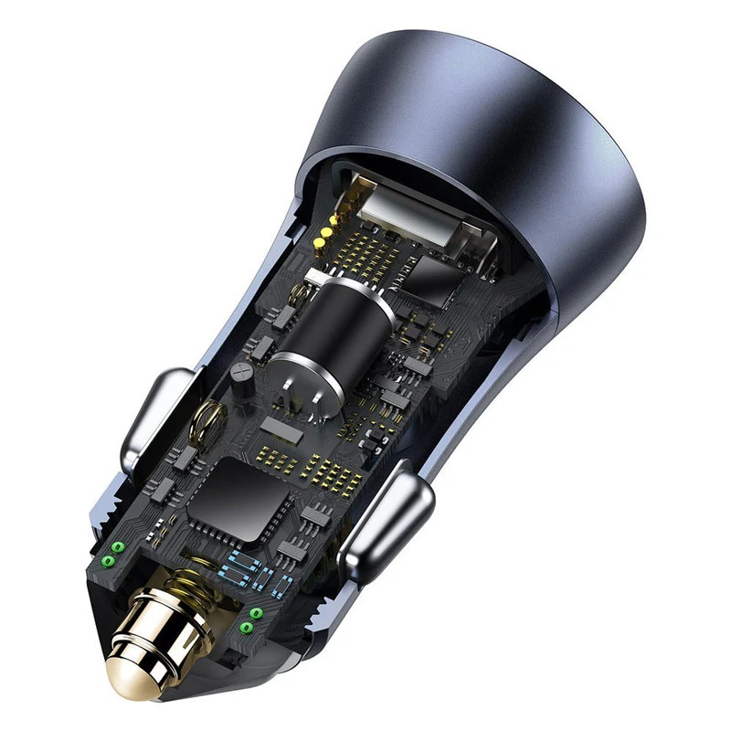 شارژر فندکی فست شارژ Baseus Golden Contactor Pro Dual TZCCJD QC4.0 PD 40W + کابل Type-C