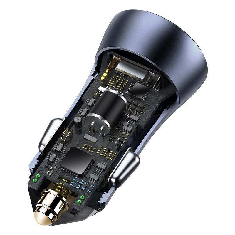 شارژر فندکی فست شارژ Baseus Golden Contactor Pro Dual TZCCJD QC4.0 PD 40W + کابل Type-C