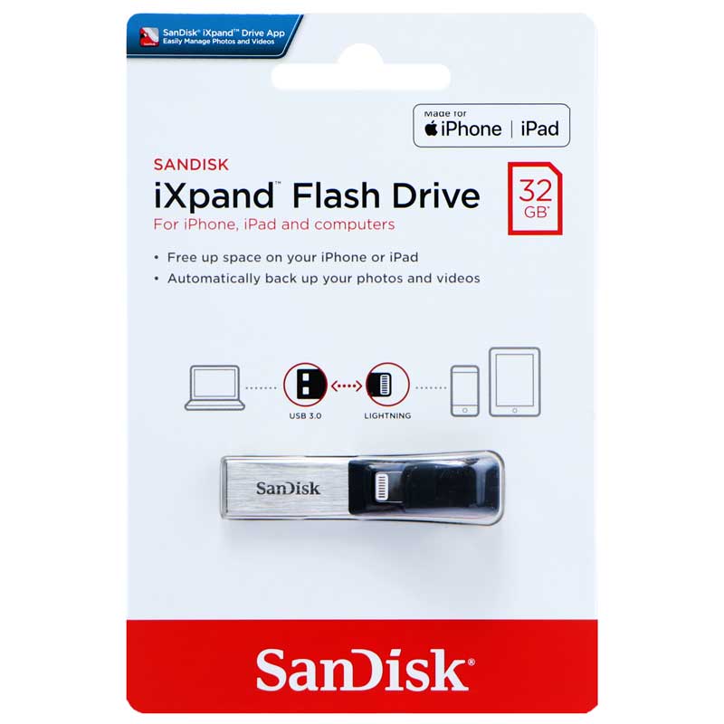 فلش ۳۲ گیگ سن دیسک SanDisk iXpand OTG Lightning USB3.0