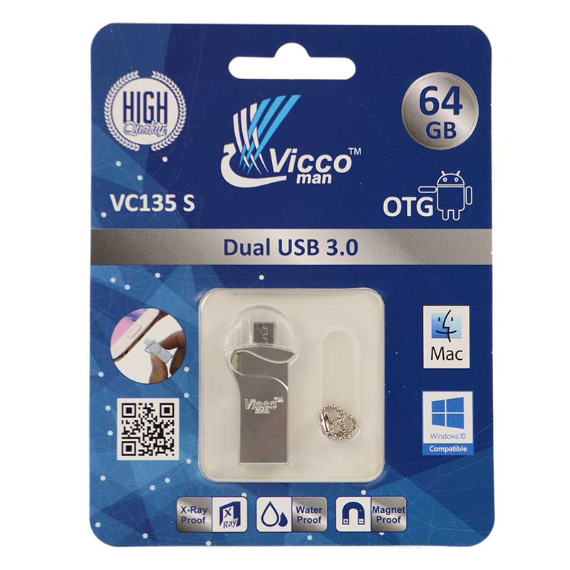 فلش 64 گیگ ویکومن Vicco VC135 OTG USB3.0